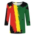 thumbnail image 4 of Jjayotai Tops for Women, Plus Size 3/4 Sleeve 2025 T Shirt, Black History Month Casual Loose Crew Neck Womens Blouses Multicolor S, 4 of 5