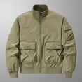 thumbnail image 5 of WREESH Fashion Jacket Men'S Solid Color Pocket Loose Motorcycle Outdoor Flight Suit Plus Size Workwear Jacket Khaki, 5 of 6