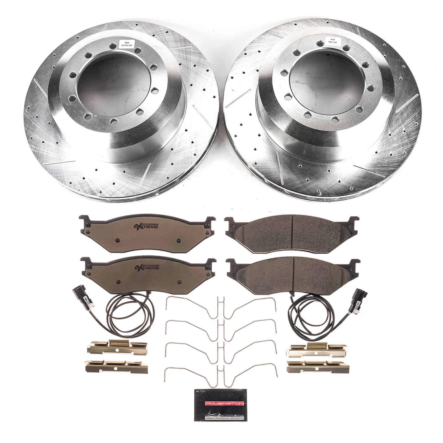PowerStop Front and Rear Z36 Truck & Tow Carbon-Fiber Ceramic Brake Pad and Drilled and Slotted Rotor Kit Fits: FORD Select Models K9114-36