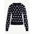 thumbnail image 6 of Free Assembly Women's and Women's Plus Solid, Stripe, & Print Classic Cozy Yarn Cardigan Sweater, Lightweight, Sizes XS-4X, 6 of 6