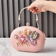 thumbnail image 5 of FENOHREFE Sophisticated Bride's Evening Bag With Flower Details Spacious Crossbody Bags Shoulder Handbag for Wedding and Party, 5 of 8