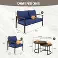 thumbnail image 6 of EAGLE PEAK Sunset Dune 5 Piece Patio Furniture Sets, Wicker Modern Outdoor Conversation Set with Coffee Tables,Cushions,Blue, 6 of 10