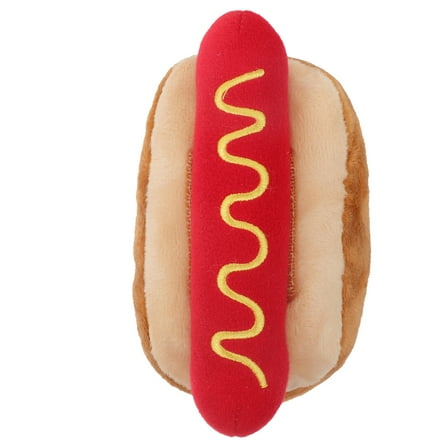 OUNONA Hot Dog Plush Toy For Dog Owners Red 1Pack