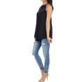 thumbnail image 4 of Women Crochet Cutout Keyhole Back Ruched Sleeveless Halter Neck Plain Tank Top, 4 of 5