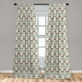 thumbnail image 5 of Ambesonne Owls Curtains, Native Geometric Zigzag, Pair of 28"x63", Tan Turquoise Pale Pink, 5 of 5