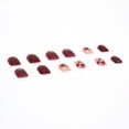 thumbnail image 5 of Short Square Press On Nails Burgundy Red Glossy with Plaid Heart Star Design, Full Cover Fake Nails, Reusable Stick On Acrylic Nails Kit for Women, Easy Apply, 96PCS 4 Boxes, 5 of 8