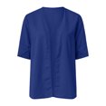 thumbnail image 3 of HCYSFG Womens Solid Color Cover Up Open Front Short Sleeve Lightweight Kimono Cardigan Loose Fit Summer Beach Tops, 3 of 4
