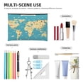 thumbnail image 5 of Fotbe World Map With Landmarks Reusable Cosmetic Bag Makeup Bag for Women Large Travel Cosmetic Pouch Girls' Make Up Organizer, 5 of 8