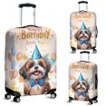 thumbnail image 2 of Watercolor Shih Tzu Happy Birthday Celebration Balloons Gift Party Travel Luggage Cover Lion Dog Lover Gifts Suitcase Dust Protective Decor - 00028, 2 of 5