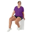 thumbnail image 4 of Hanes Just My Size Cool DRI Women's V-Neck T-Shirt (Plus ) Plum Dream 2X, 4 of 6