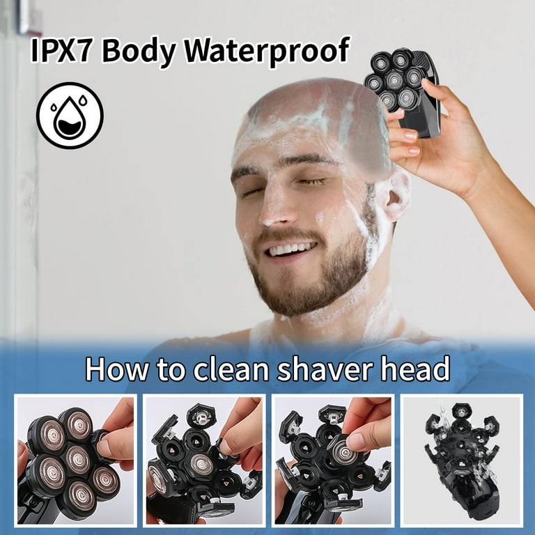 Men's Electric Shaver, 7D Razor Bald Razor 5-in-1 Wet & Dry Men's Electric Shaver, 7D Razor Bald Razor 5-in-1 Wet & Dry