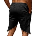 thumbnail image 7 of Besolor Men's Linen Shorts Drawstring Elastic Waist Lightweight Thin Breathable Casual Shorts with Pocket(XX-Large,Black), 7 of 7