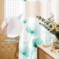 thumbnail image 3 of No Hook Shower Curtain, Teal Spring Floral Shower Curtains for Bathroom with See Through Top Window, Summer Botanical Watercolor Vintage Waterproof & Washable Bath Curtain Narrow 54"x78", 3 of 9