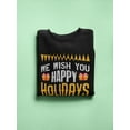 thumbnail image 3 of Happy Holidays Slogan Sweatshirt Men -Image by Shutterstock, Male XX-Large, 3 of 4