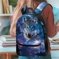 thumbnail image 5 of Psesaysky Galaxy Wolf Feather Girls Boys School Backpacks Large Capacity Shoulder Book Bags, 5 of 7