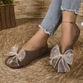 thumbnail image 6 of Wdhugt Women'S Coffee Bow Detail Pu Loafers Casual Flat Soft Sole Round Toe Lace Up Shoes Size Eu 41 Us 8.5, 6 of 8