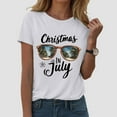 thumbnail image 5 of Drie Christmas Womens Clothes Trendy 2025 Womens Graphic Tees Short Sleeve Summer Tops Funny Print Crew Neck Casual Loose Cute T Shirts White,XXL, 5 of 6