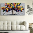 thumbnail image 5 of Large Colorful Tree of Life Canvas Wall Art, Abstract Tree Decor Painting Canvas Print for Living Room, Bedroom, Office Decorations, Gifts for Men, 5 of 7