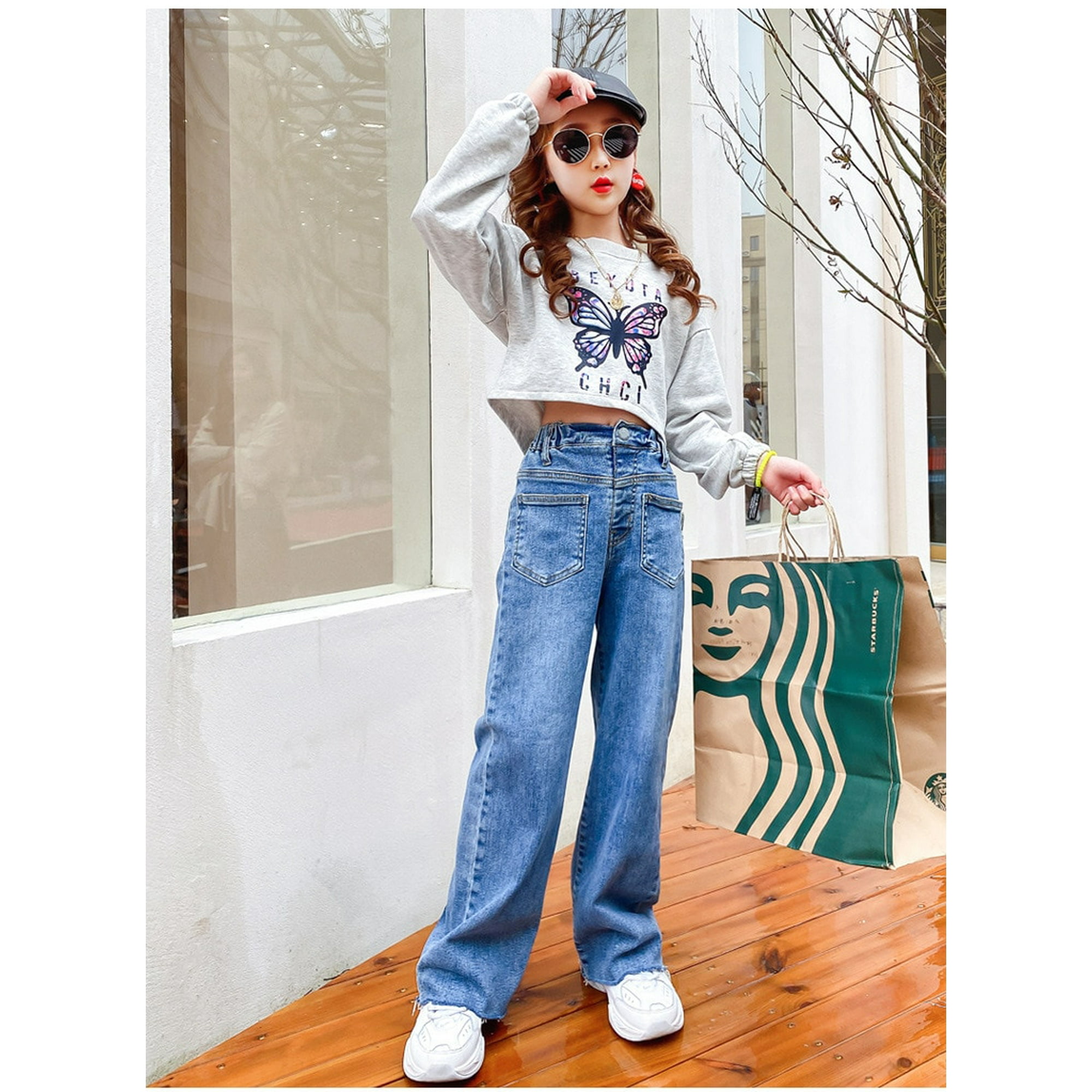Girls high waisted pants discount