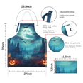 thumbnail image 7 of Halloween Night Scene Apron-Garden Aprons for Women with Pockets-Cotton Linen Waterproof Kitchen Cooking Gardening Aprons Adjustable for Kitchen,Cooking,BBQ and Salon 32"x27", 7 of 7