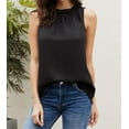 thumbnail image 1 of Women's Black Ruffle Trim Neckline Tank Top, 1 of 13