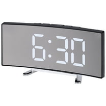 REGALWOVEN LED Mirror Alarm Clock for Bedroom, Alarm Clocks with Big Numbers Display, Temperature, Snooze for Deep Sleepers White