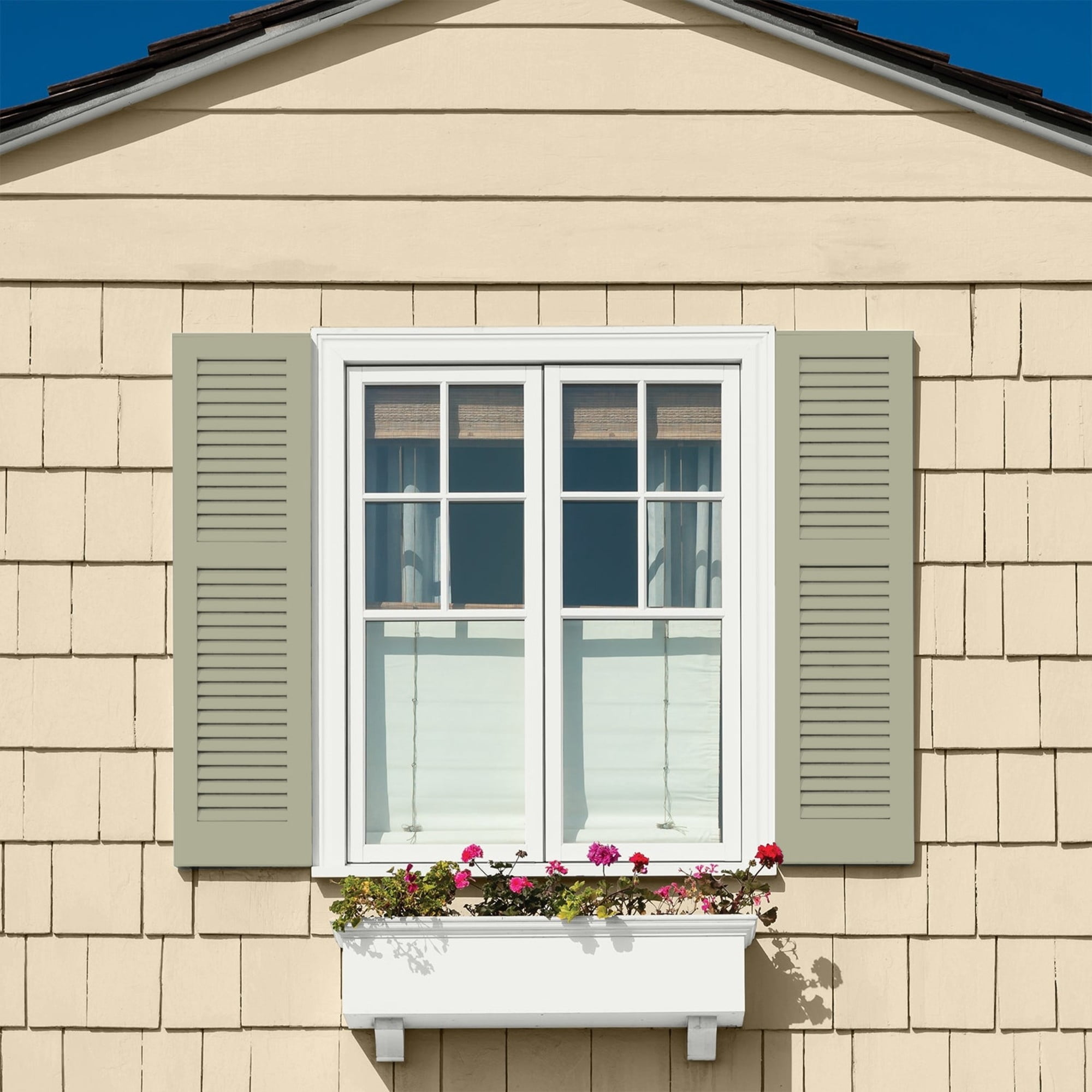 Glidden Fundamentals Photo Gray / Green, Semi-Gloss Exterior Paint, 1 Gallon
