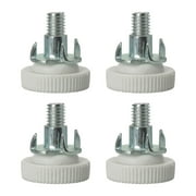 M8 x 20 x 28mm Furniture Leveling Feet Adjustable Leveler with T-nuts White 4pcs