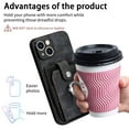 thumbnail image 3 of Compatible with iPhone 12 Mini Case Wallet with Card Holder, 360°Rotation Finger Ring Holder Kickstand Protective Premium PU Leather Back Flip Magnetic Clasp Shockproof Cover,Black, 3 of 9