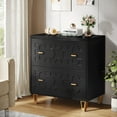 thumbnail image 3 of Tribesigns 2-Drawer File Cabinet, Modern Black Lateral Filing Cabinet for Home Office, Large Storage Filing Cabinet Printer Stand for Legal/Letter/A4 Size, Black & Gold, 3 of 8