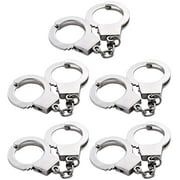 Handcuffs Stainless Steel Police Handcuffs Role Play Props Pretend Toys for Kids Toddlers Teens 5 Pairs (Silver)