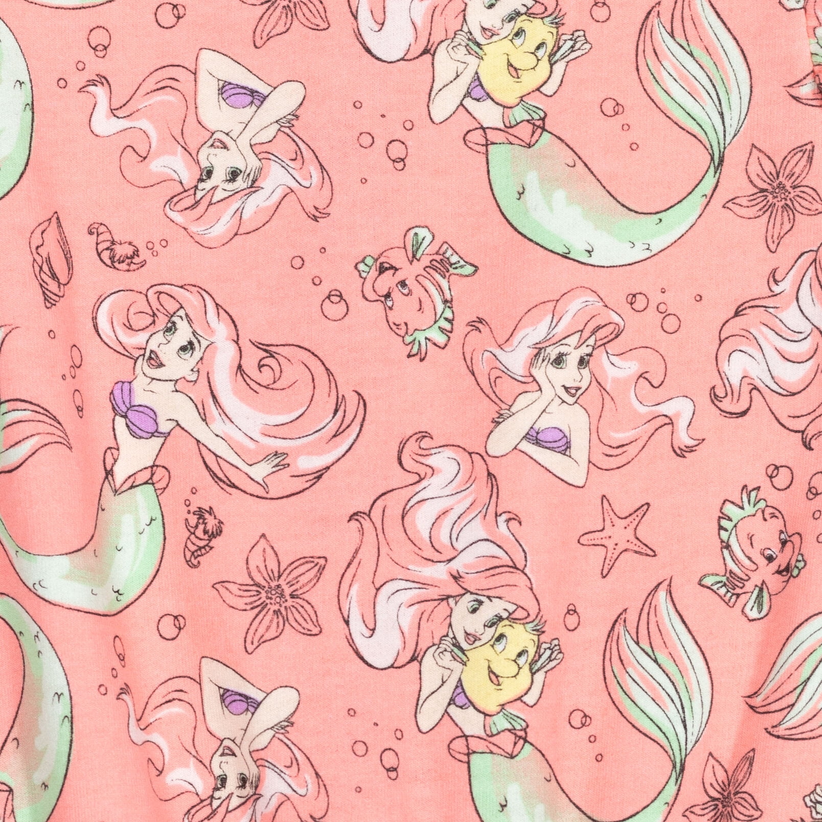 Disney Princess Ariel Infant Baby Girls Sleeveless Romper Infant to Big Kid