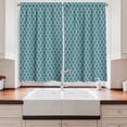 thumbnail image 2 of Ambesonne Blue and White Kitchen Curtains, Wavy Lines Tile, 55"x24", Blue White, 2 of 3