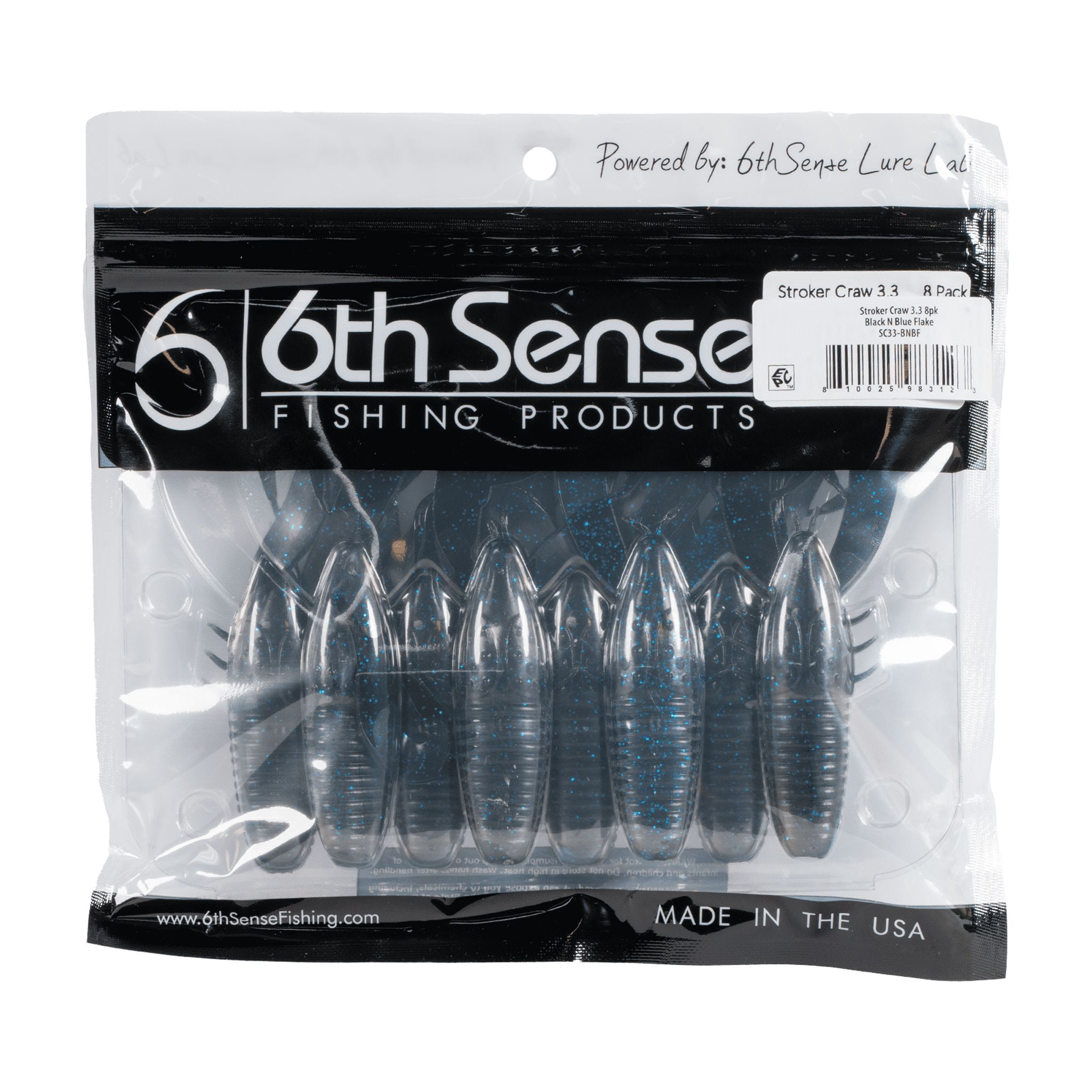 6th Sense Stroker Craw 3.3 in Soft Plastic Craw Bait Jig Trailer and Flipping Bait