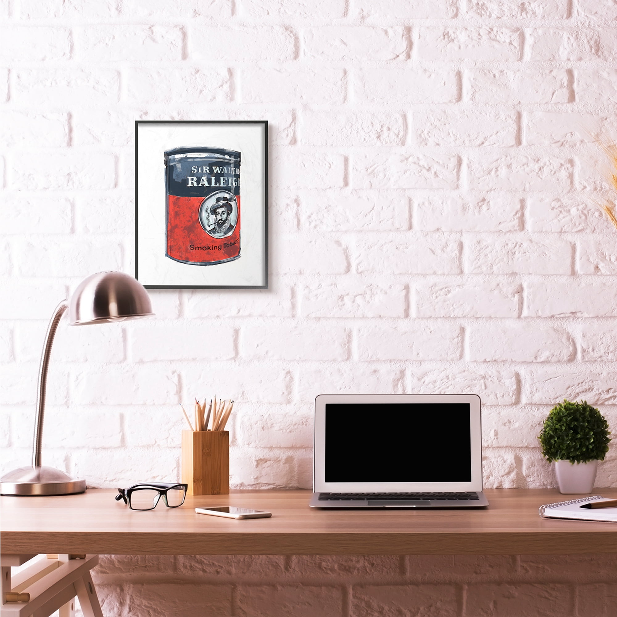 Stupell Industries Smoking Tobacco Painted Can Design Paintings Black Framed Art Print Wall Art, 16x20, by Karen Dreyfus