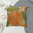 thumbnail image 2 of ONETECH Decorative Throw Pillow Cushion Covers Pattern Ink Orange Fruit Flowers Leaves Sketch Vintage Citrus in Pastel Colors Nature Slice Lime Square Pillow Cases for Car Bedroom, 2 of 5