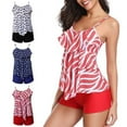 thumbnail image 1 of Women Tankini Set Plus Size Swimwear Flounce Printed Two Piece Swimsuits Tummy Control, 1 of 7