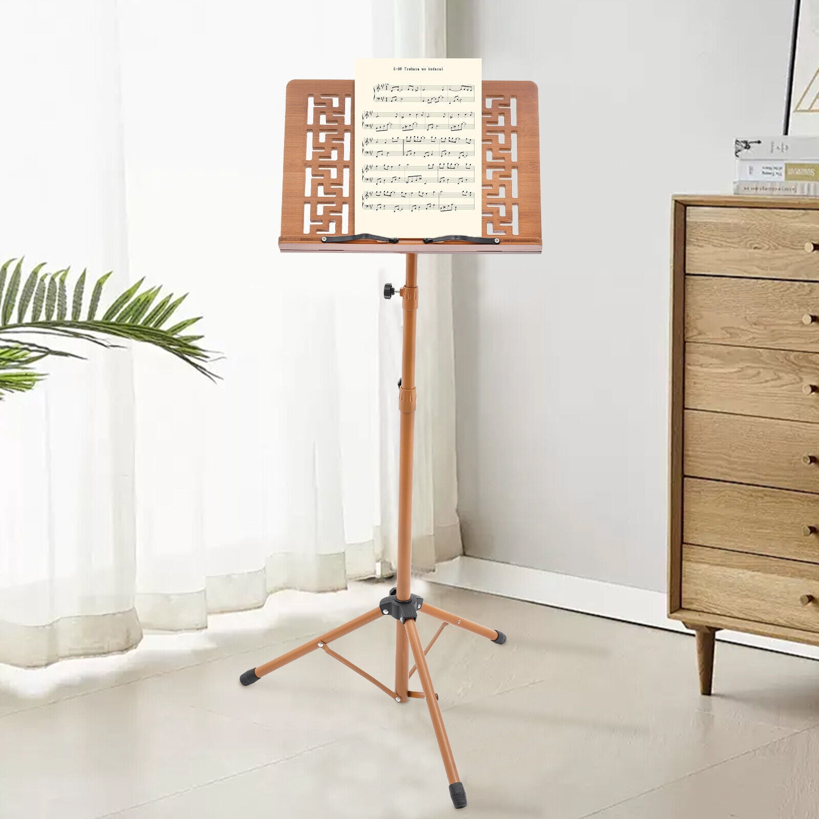 Hollow Carving Sheet Music Stand for Sheet Music Height Adjustable 27-70 inches
