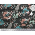 thumbnail image 2 of Soimoi Viscose Chiffon Fabric Tree,Fox & Bear Kids Printed Craft Fabric by The Yard 42 Inch Wide, 2 of 3