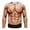 Khaki #22, variant on WULMLEO Fall T-Shirts for Men Fake Abs Crew Neck Long Sleeve Graphic Tees Shirt White L