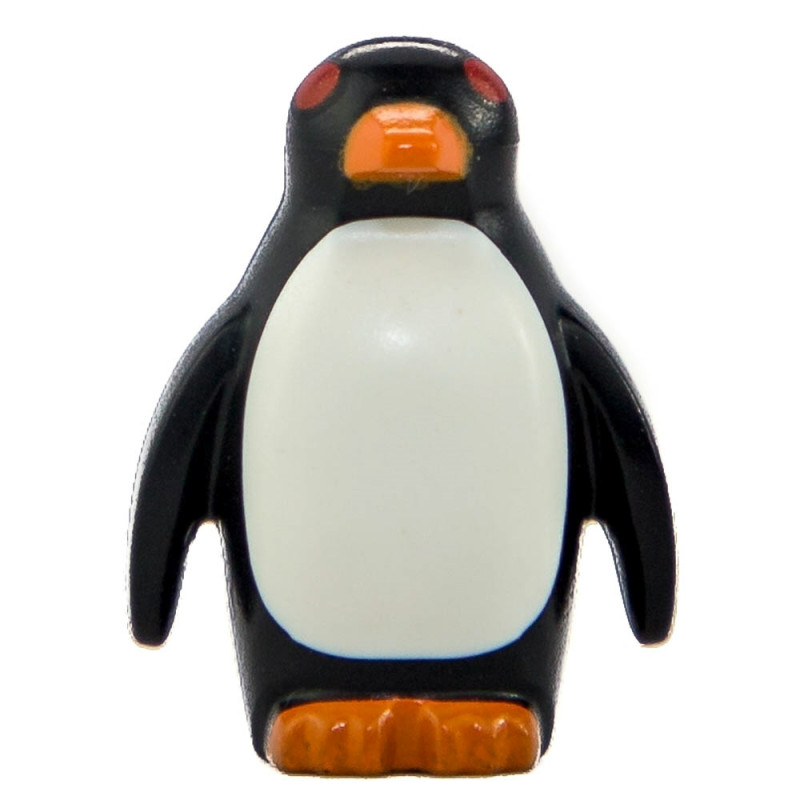 Lego Animal Penguin with Flippers and Stud on Back with Orange Beak and