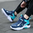 thumbnail image 6 of kids sneakers  shoes non slip warm shoes middle top outdoor Boys blue sneakers, 6 of 8
