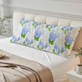 thumbnail image 4 of Summer Hydrangeas Long Body Pillow Covers, White Blue Flowers Pastoral Leaves Soft Throw Pillow Cases with Invisible Zipper, Decorative Pillowcase Pillows Protectors for Sofa Bed Couch 20"x60", 4 of 9