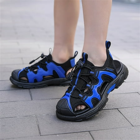 

PEASKJP White Sandals Women Girl s Flat Soft Bottom Beach Shoes Non Slip Strappy Summer Sandals Dress Princess Flat Shoes Blue 8