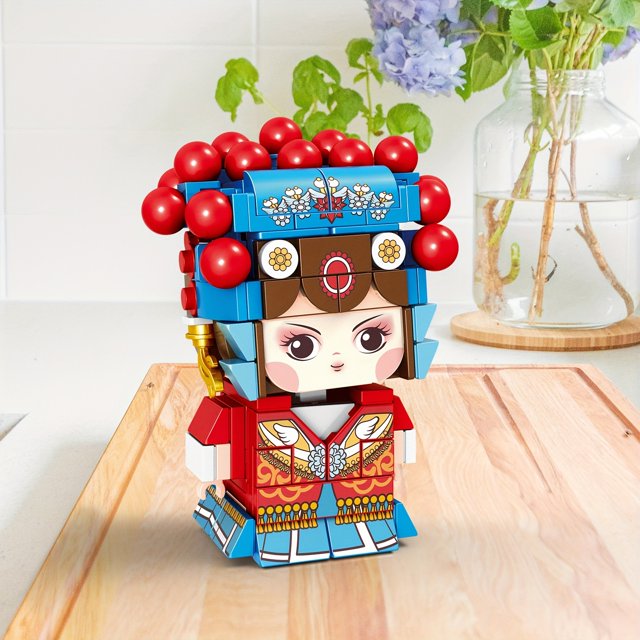 HUADAN Chinese Opera Character Small Building Blocks Model Set, 215pcs Simulation Collection Construction Building Bricks Toy for Kids Adult Age 6+ 96003