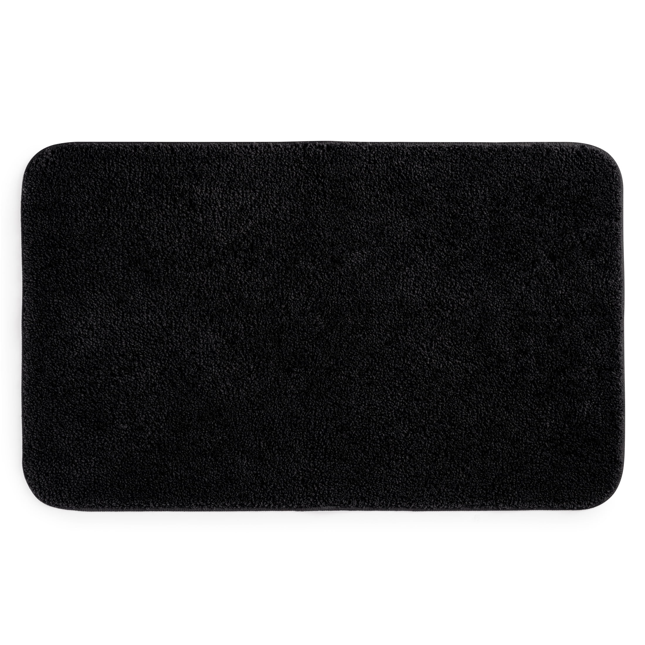 Mainstays Basic Black Polyester Skid Resistant 24" x 40" Bath Rug