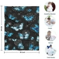 thumbnail image 4 of Black Blue Butterfly Dandelion Pattern Blanket,Comfortable Soft Flannel Throw Blanket,All Season,Warm Lightweight Blankets for Sofa Bed Couch Living Room Chair,30"x40", 4 of 4