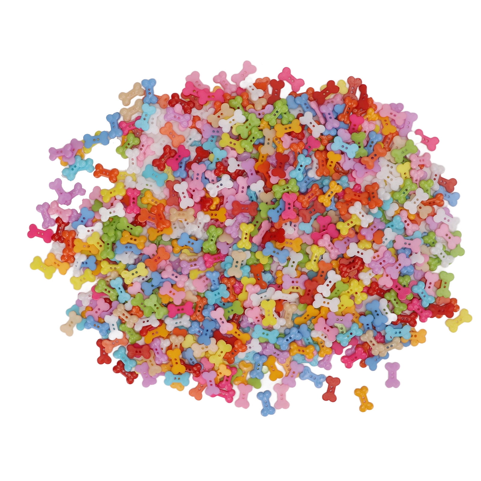 1000Pcs Dog Bone Buttons Bright Vivid Colors Cute Dog Bone Two Holes Durable Plastic Wide Application Craft Buttons