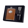 thumbnail image 2 of Visol Products Leather Stainless Steel Deluxe Flask Gift Set, 2 of 2