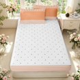 thumbnail image 4 of Manfei Classic Plaid Zipper Full Size Comforter Sets with Fitted Sheet and 2 Pillowcases,Cute Polka Dot Zipper Bedding Set,Pink,Reversible,4pcs, 4 of 8